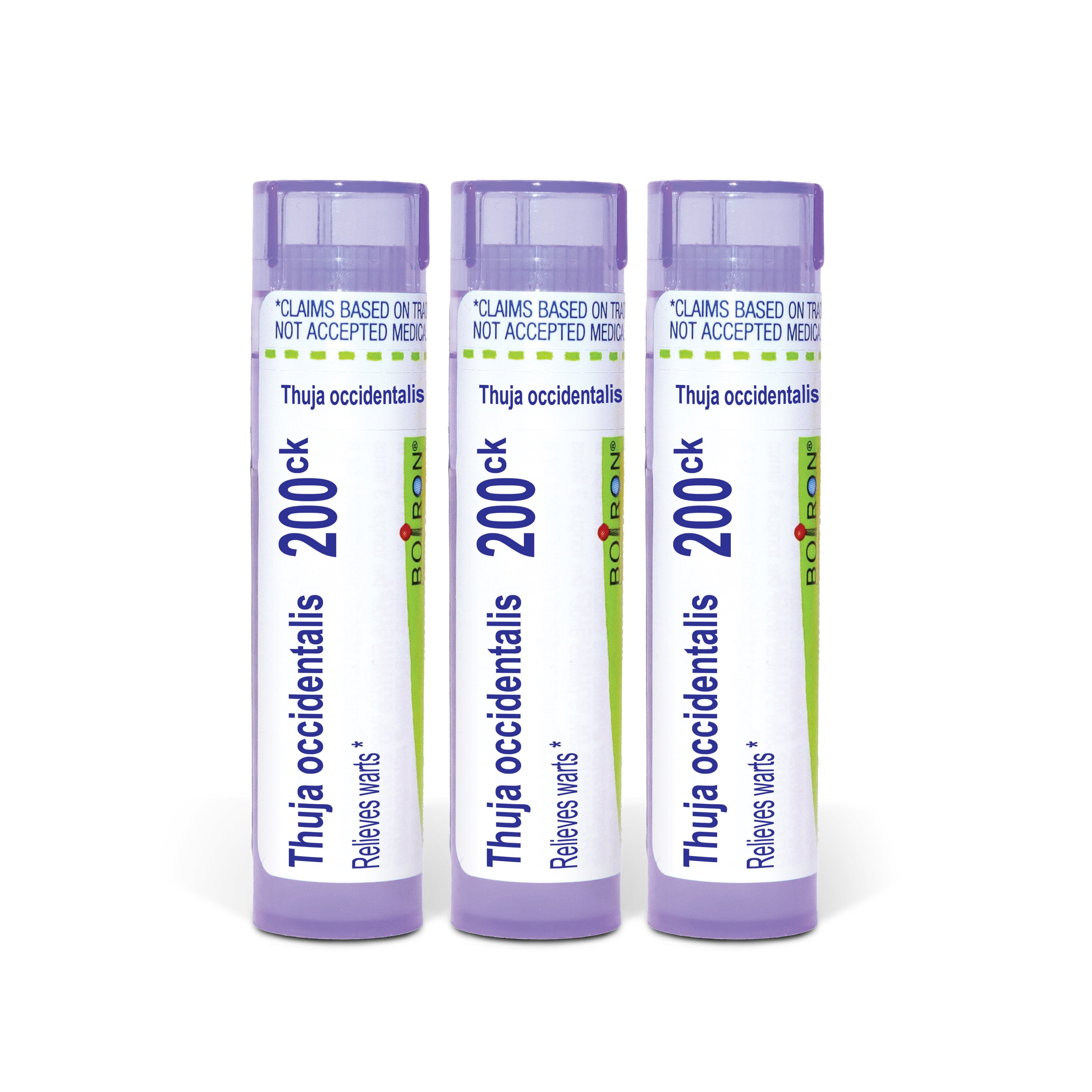 Boiron Thuja Occidentalis 200CK, Homeopathic Medicine for Warts, 3 Count (3 x 80 Pellets)