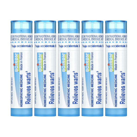 Boiron Thuja Occidentalis 30C, Homeopathic Medicine for Warts, 80 Pellets x 5 count