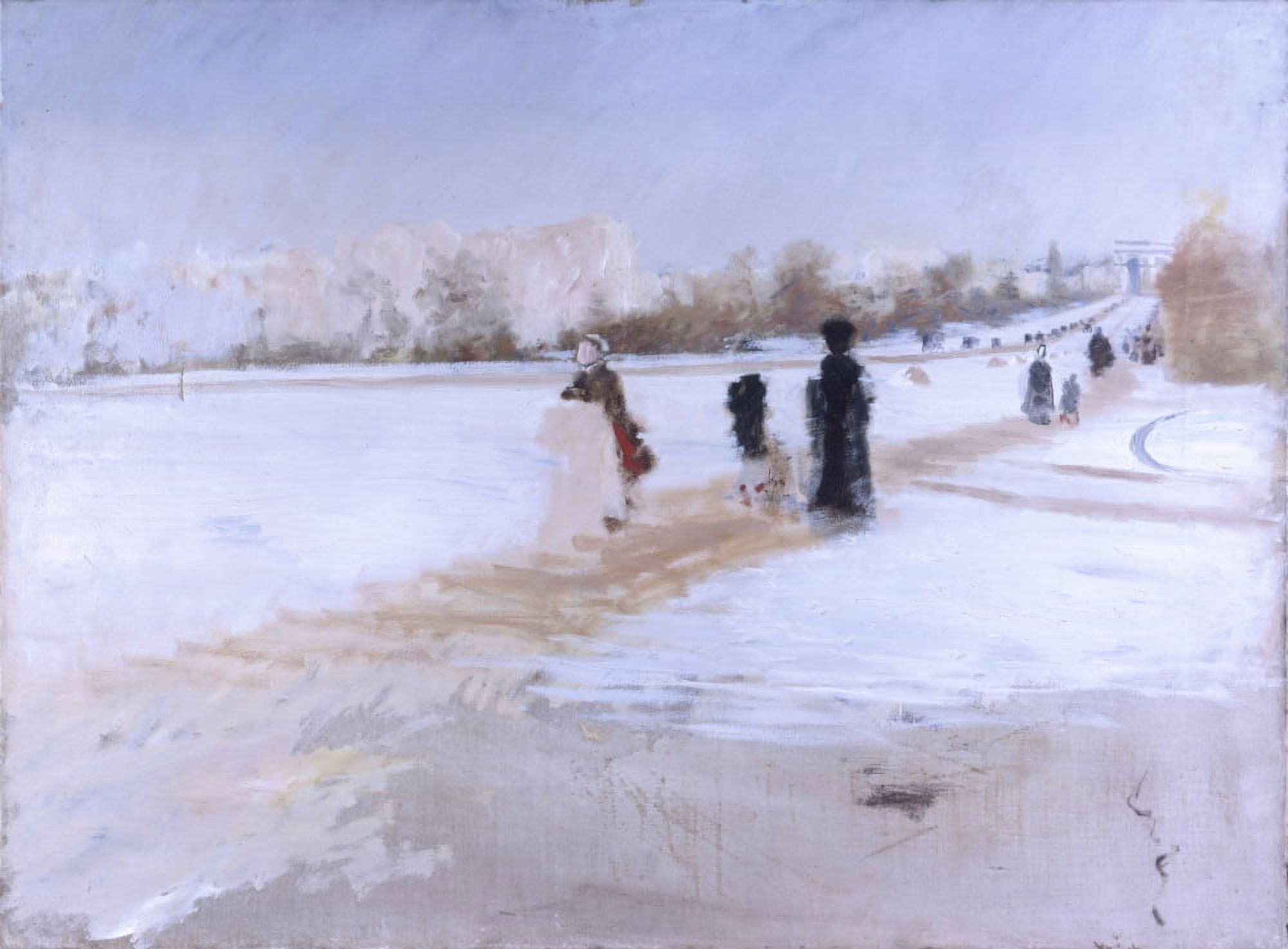 Bois De Boulogne Road (Avenue De Bois De Boulogne) Canvas Art - (36 x 24)