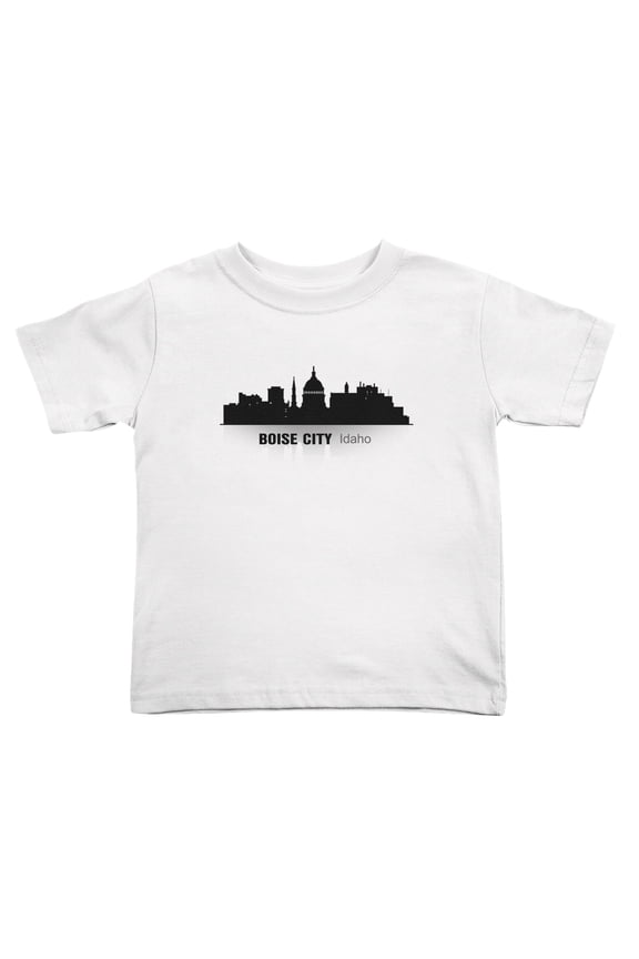Boise City Idaho Silhouette Cute Toddler Tshirts for Boys Girls (White, Youth XL)