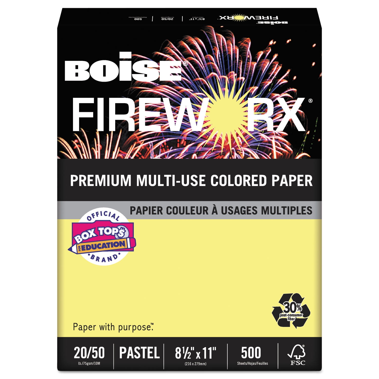 Boise FIREWORX Colored Paper, 20lb, 8-1/2 x 11, Pumpkin Glow