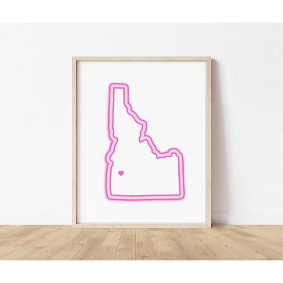 Boise Idaho Heart Map Wall Art Decor Unframed Paper Print