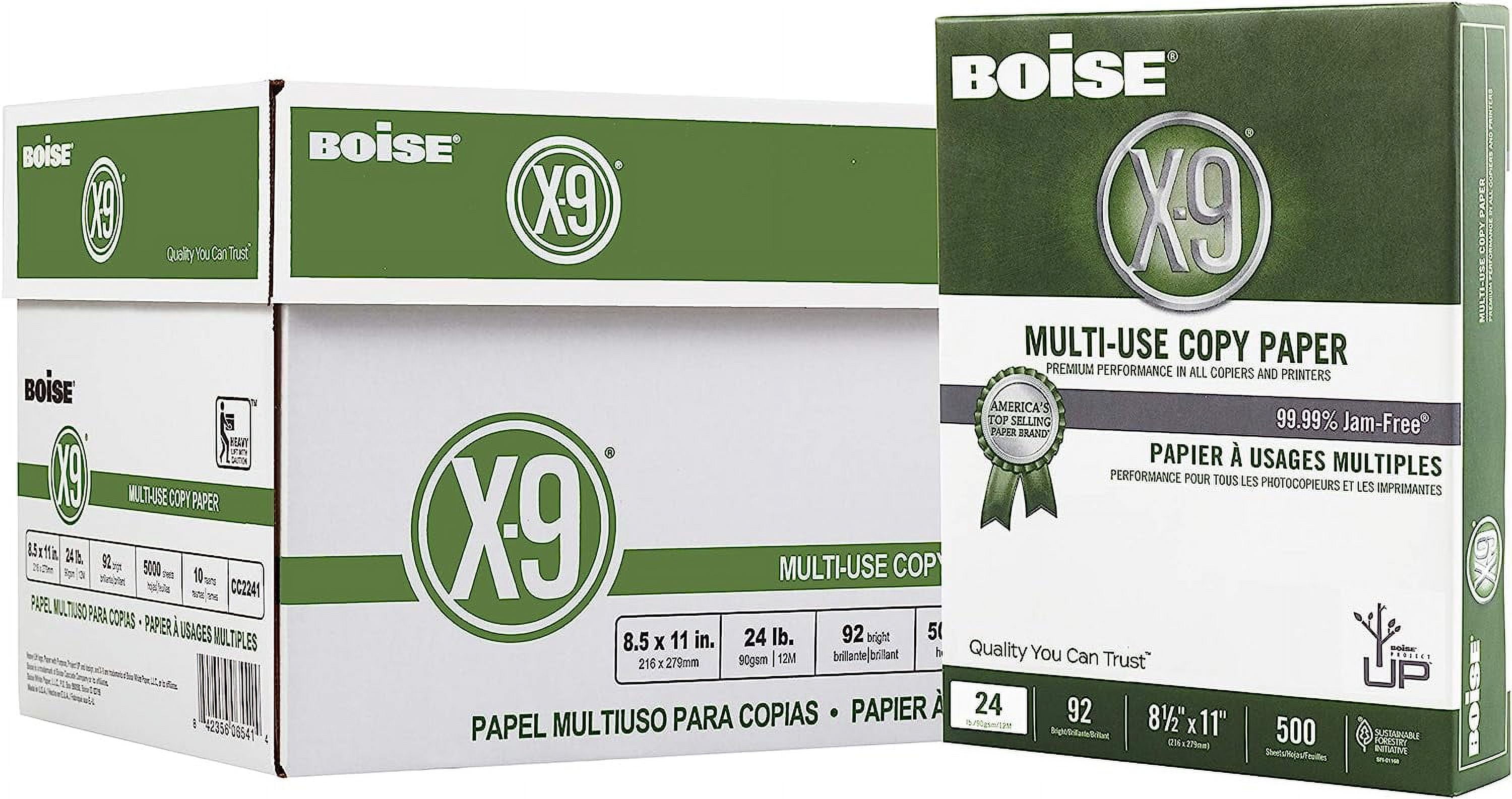 Boise Paper X9 MultiUse Copy Paper 10 Ream (5,000 Sheets) 8.5" x 14" Letter 92 Bright