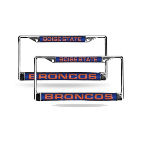 Boise-St. Bronco's Chrome Metal Laser Cut License Plate Frame - Set of 2 Frames