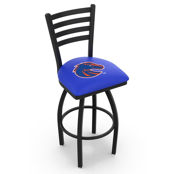 Boise State Broncos 25" Black Wrinkle Swivel Bar Stool with Ladder Style Back