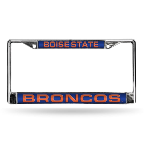 Boise State NCAA Broncos Chrome Metal Laser Cut License Plate Frame