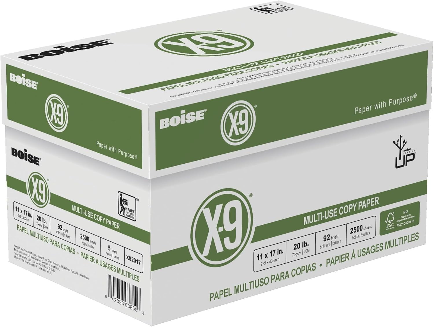 Boise® X9® Multiuse Copy Paper, Ledger Paper Size, 92 Brightness, 20