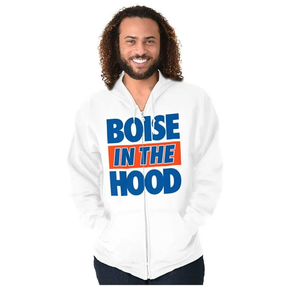 Boise in the Hood Funny Idaho City Unisex Fleece Graphic Zip Up Hoodie Brisco Brands 4X