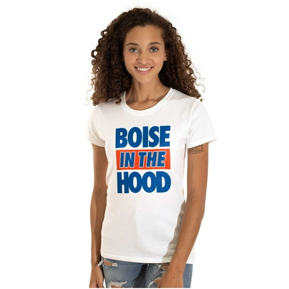 Boise in the Hood Funny Idaho City Womens Slim Fit Graphic Tee Brisco Brands X