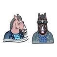 thumbnail image 1 of Bojack Horseman Cartoon Characters 2 Piece Enamel Metal Logo Pin Set, 1 of 1