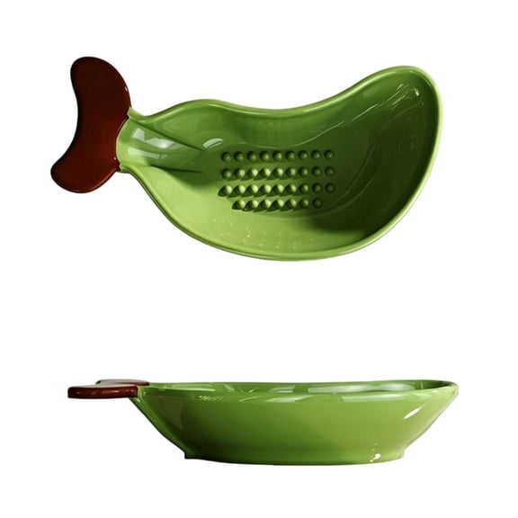 Bok Ceramic Garlic Grater Plate – Banana Shaped Crusher Tomato & Cheese Grinder Pottery Grating Dish For Kitchen Grater For Pasta Dressings & Tapas