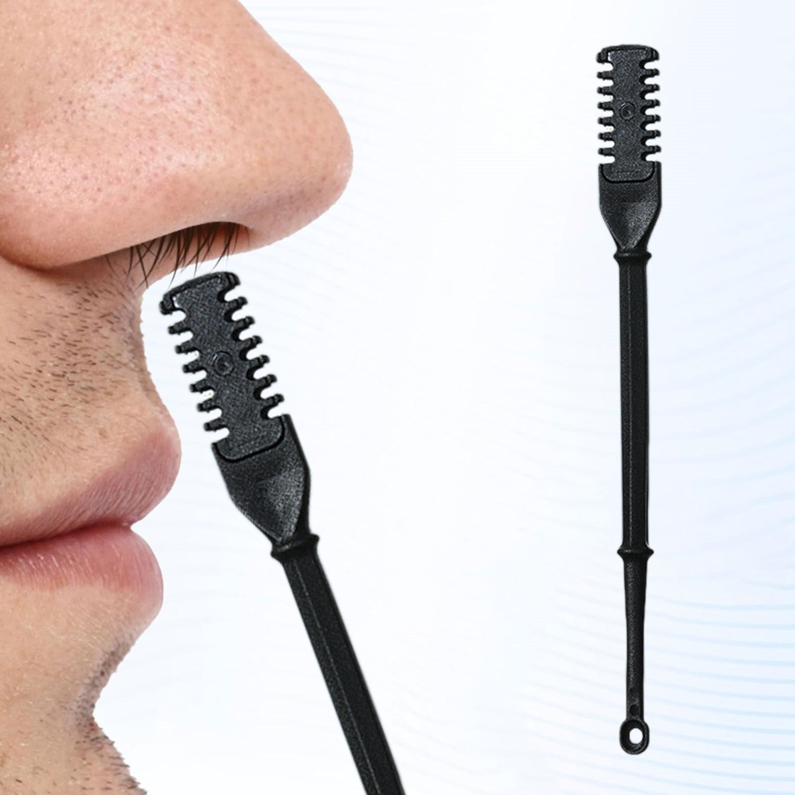 BokTilBok Nose Hair Clipper Manual Nose Hair Trimmer With 360 Rotating Cleaning Double Brush