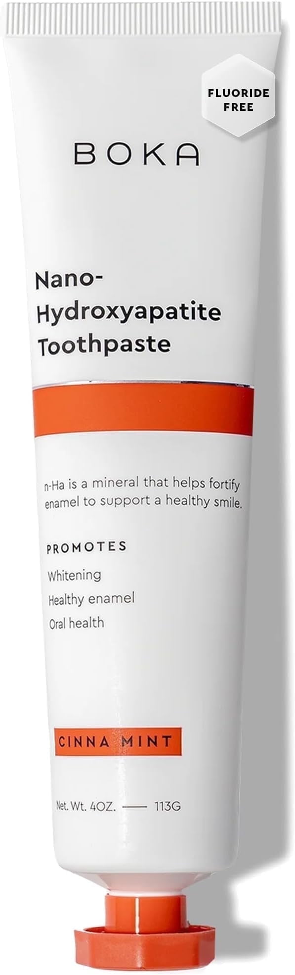 Boka Fluoride-Free Toothpaste with Nano Hydroxyapatite  Gentle for Sensitive Teeth, Natural Whitening, Cinnamon Mint Flavor  4 Fl Oz, Gentle for the Whole Family
