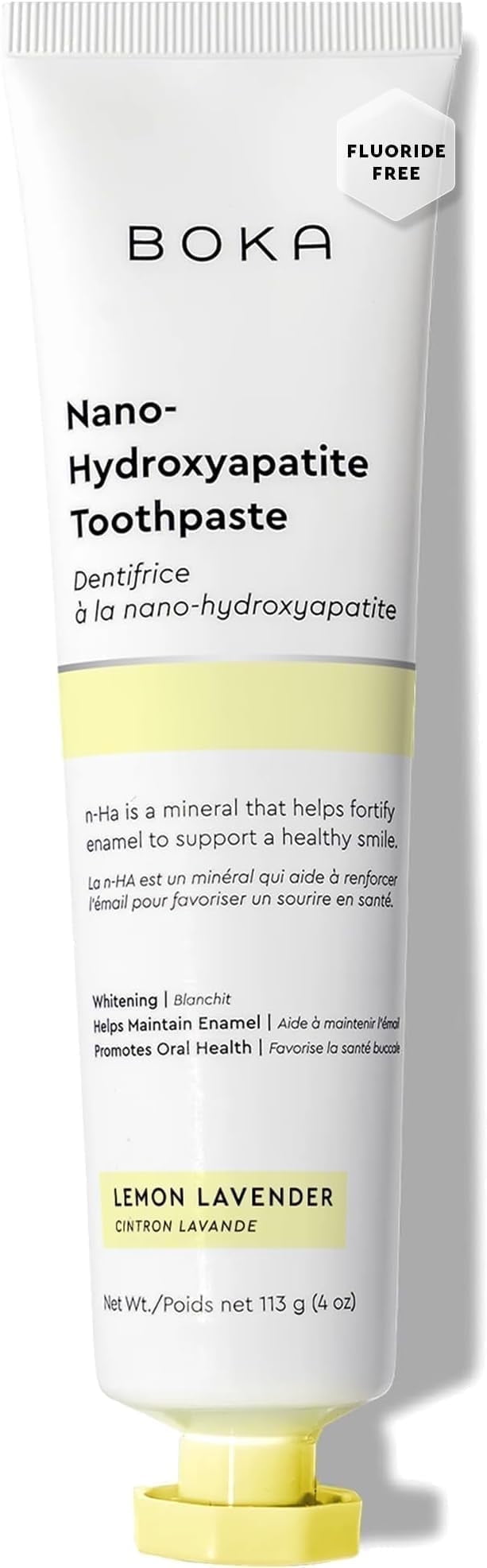 Boka Fluoride-Free Toothpaste with Nano Hydroxyapatite  Gentle for Sensitive Teeth, Natural Whitening, Lemon Lavender Flavor  4 Fl Oz, For Adults & Kids