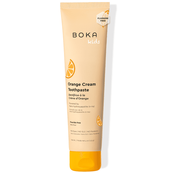Boka Fluoride-Free Toothpaste, Nano Hydroxyapatite, Orange Cream Flavor, Sensitive, 4 fl oz, 1 Pack