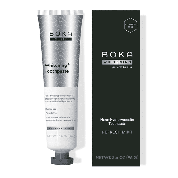Boka Fluoride Free Toothpaste, Nano Hydroxyapatite Toothpaste, Appropriate for Sensitive Teeth - Whitening* Refresh Mint Flavor, 3.4 fl oz