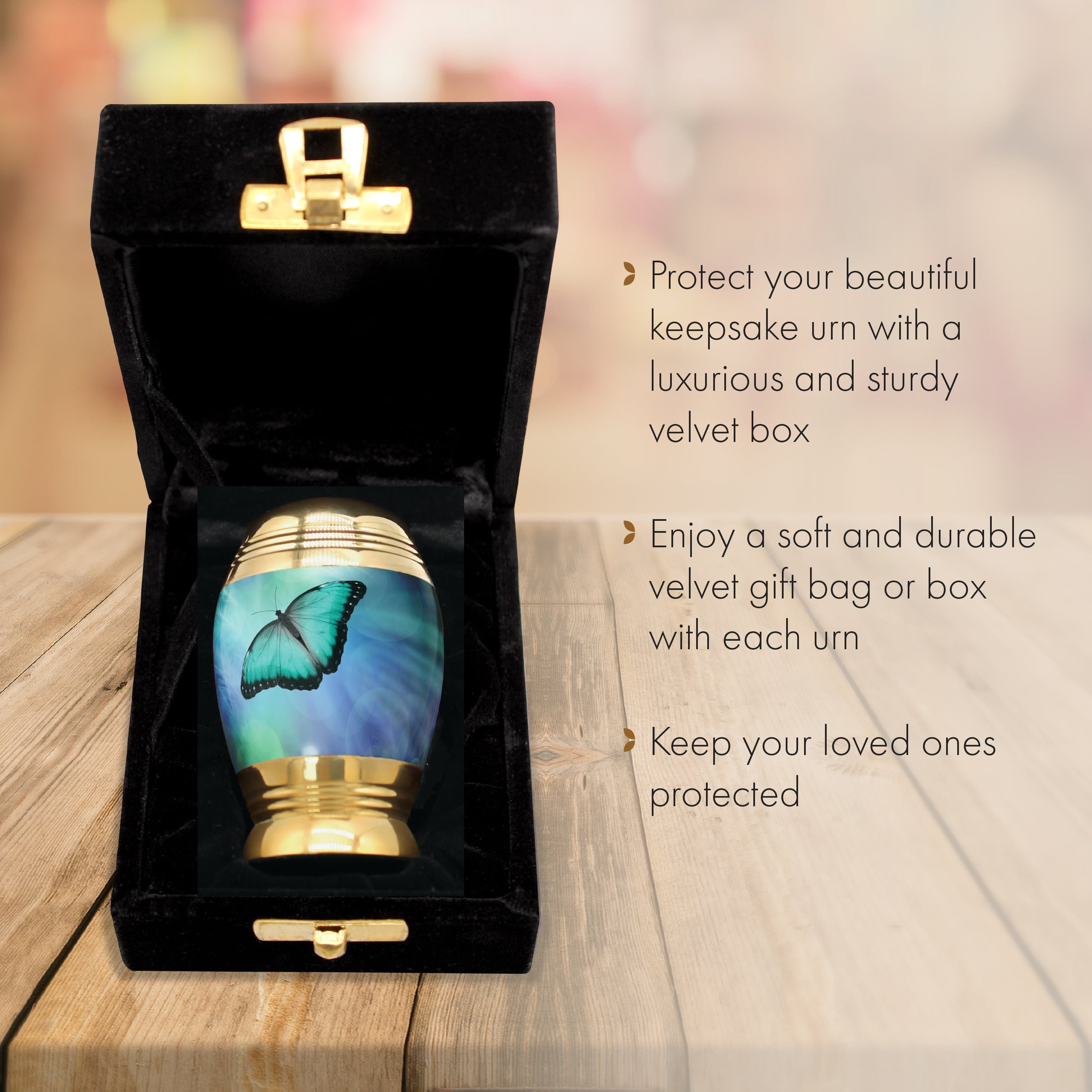 Bokeh Butterfly Urns for Cremation Ashes Large Urn XL or Small Keepsake Urns for Human Ashes & Urns for Human Ashes for Home or Burial Small Urns for Human Ashes Keepsake