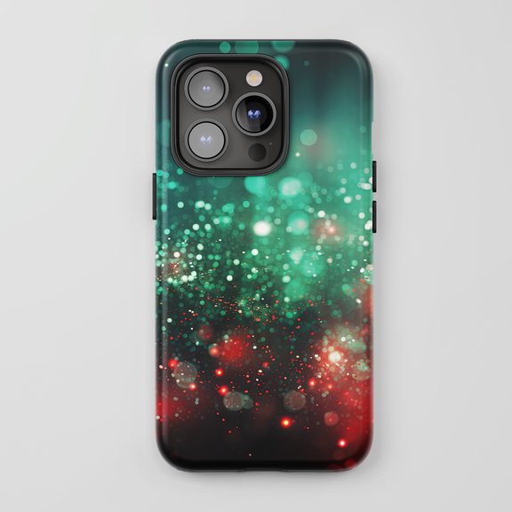 Bokeh Lights For All iPhone Series Tough Phone Case Abstract Green Red