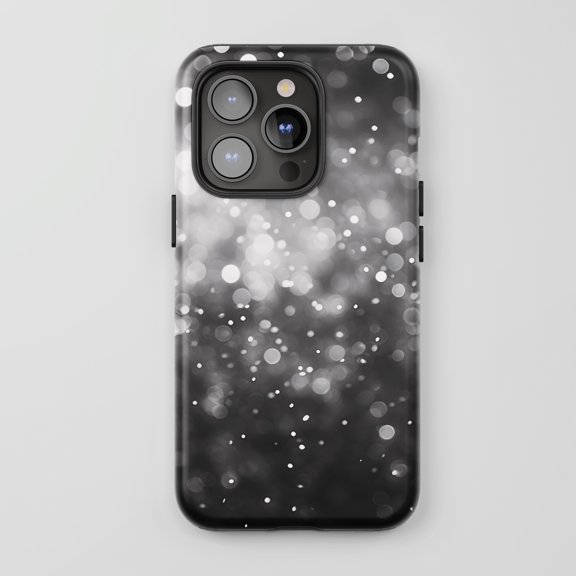 Bokeh Lights For All iPhone Series Tough Phone Case Glitter Black