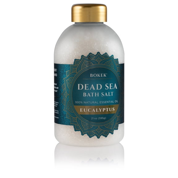 Bokek Natural Dead Sea Bath Salt With Eucalyptus Essential Oil, 21 Oz