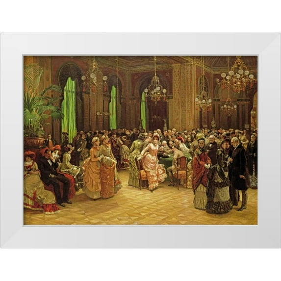 Bokelmann, Christian Ludwig 24x18 White Modern Wood Framed Museum Art Print Titled - The Casino, Monte Carlo