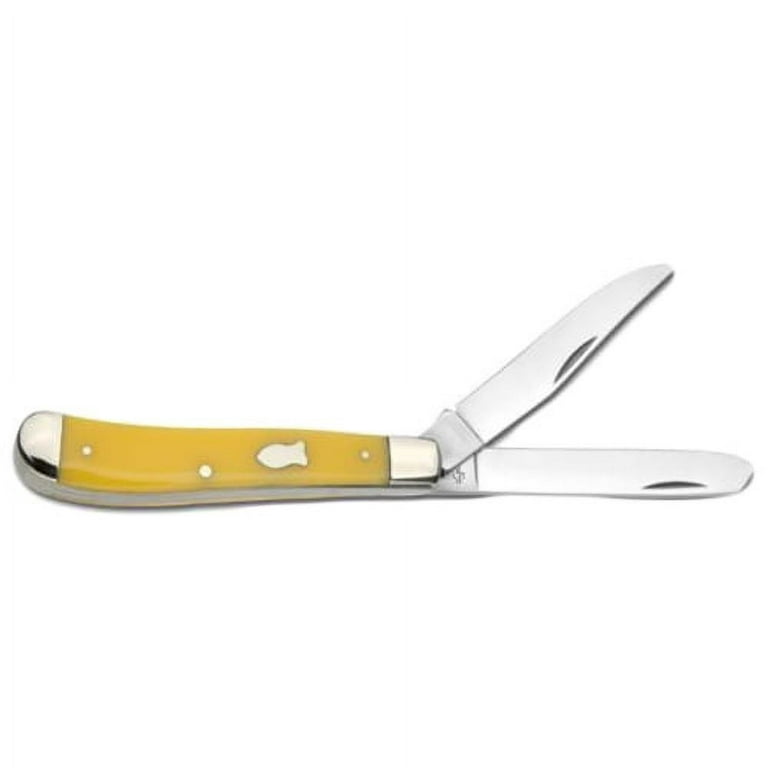 Boker Plus 01BO294Y Mini Trapper Yellow Pocket Knife with 3-1/8 in