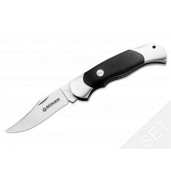 Boker Tree Brand Smooth Black Delrin Optima II Interchangeable Lockback Stainless Pocket Knife