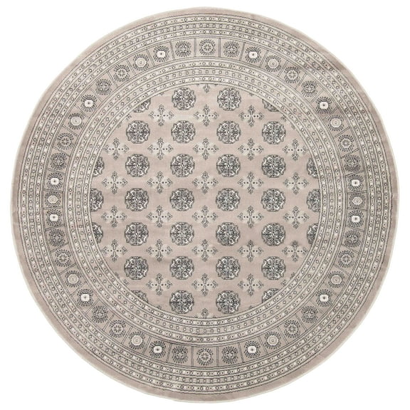 Bokhara Grey Polypropylene Rug 6'7" x 6'7" Round