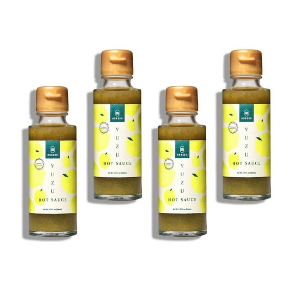 Bokksu Yuzu Hot Sauce 4-Pack  Tangy & Spicy Yuzu Kosho Condiment