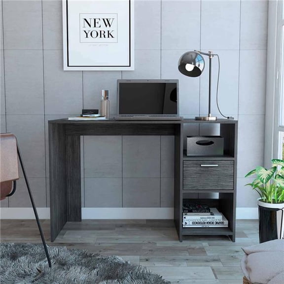 Boko Modern Computer Desk, Gray Oak