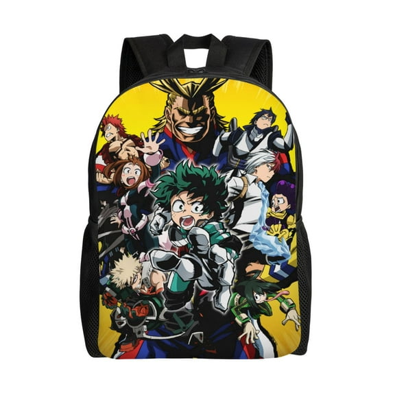 Boku No Hero Mha Backpack Lightweight Unisex Basic Daypack Bookbag Laptop Satchel Rucksack For Travel School Office Daily