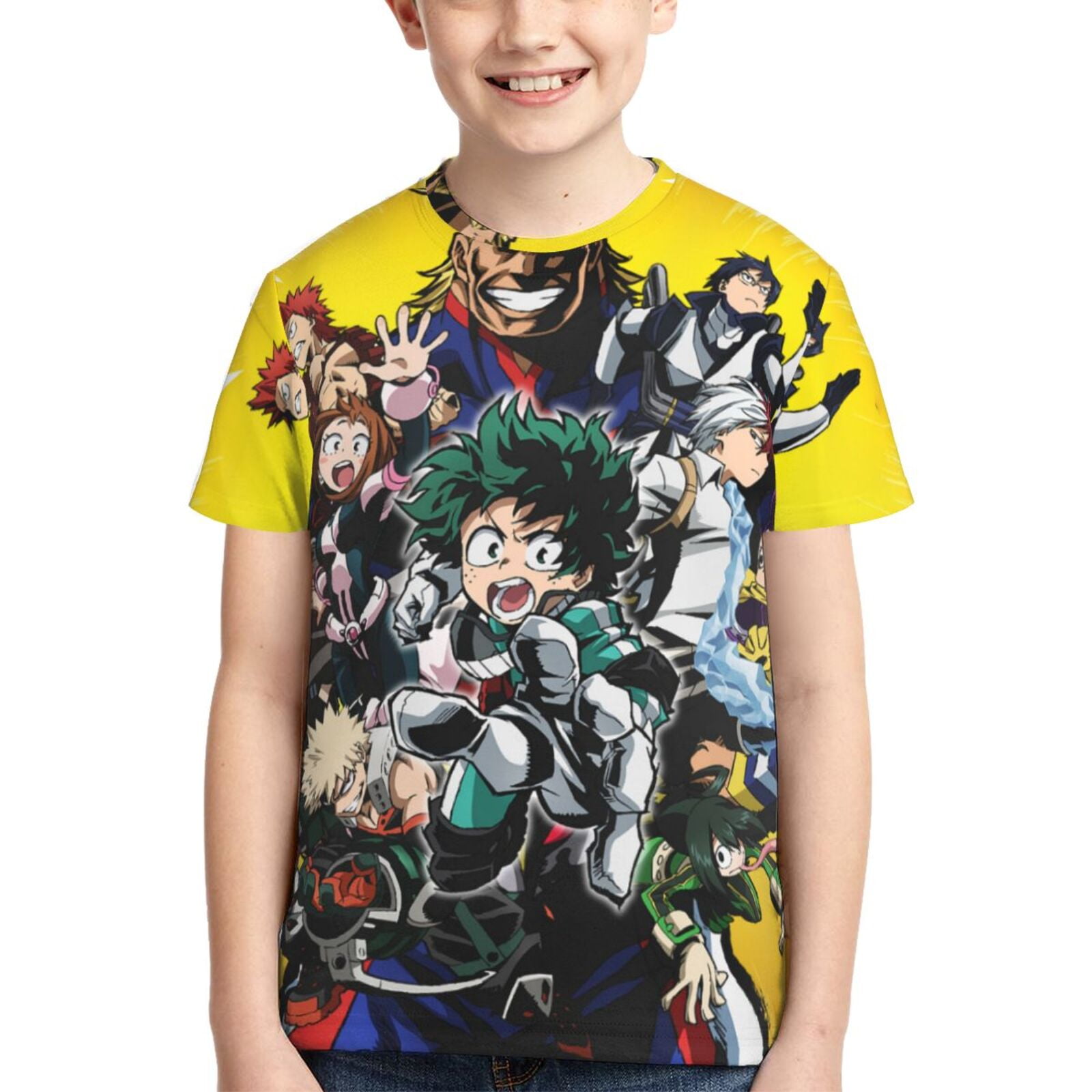 Boku No Hero Mha Youth Unisex T-Shirt Crewneck Short Sleeve Double ...