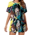 thumbnail image 1 of Boku No Hero Summer Home Suit For Womens Short-Sleeved Pajama Set 2pcs Loungewear Soft Sleepwear T-Shirts Tee Shirt Top And Short Sleeping Pants, 1 of 8