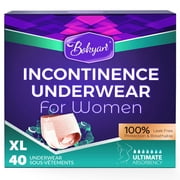 BOKYAN Incontinence Underwear for Women, Adult Diapers, Postpartum Bladder Leak Absorbency Underwear, Disposable, XL, 40 Ct