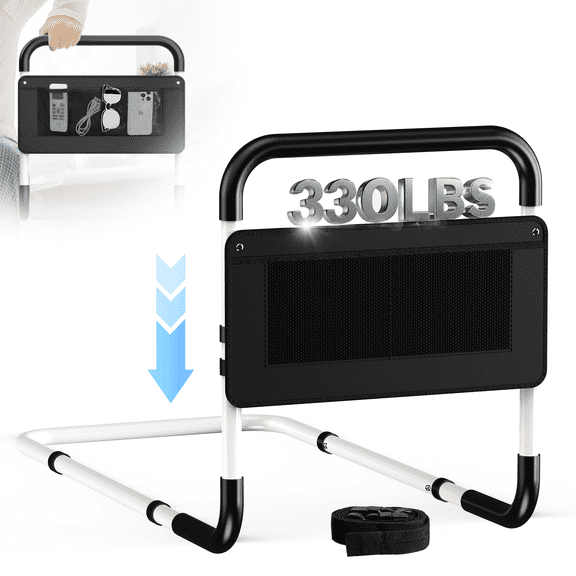 BOKYAN Bed Assist Rail for Seniors, for Elderly Adults Adjustable Safety Guard, with Storage Bag and Fixing Strap