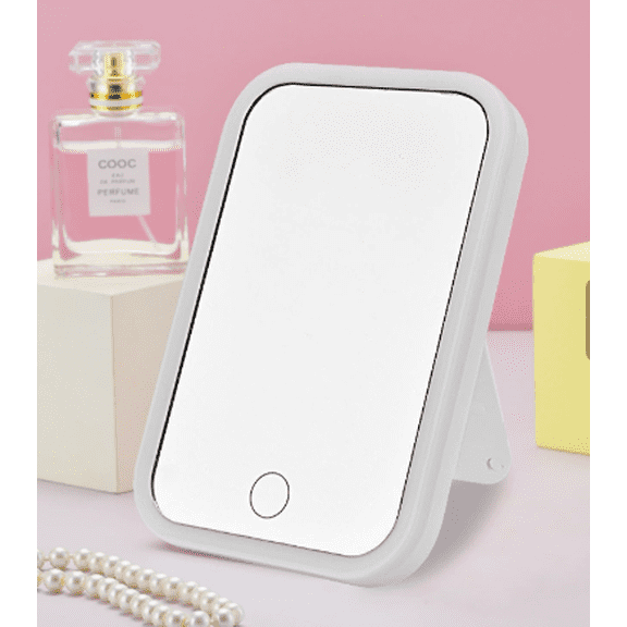 Bokyan LED Makeup Mirror, Touch Control Vanity Mirror with Lights, 90Rotation Stand, 3 Lighting Modes, White