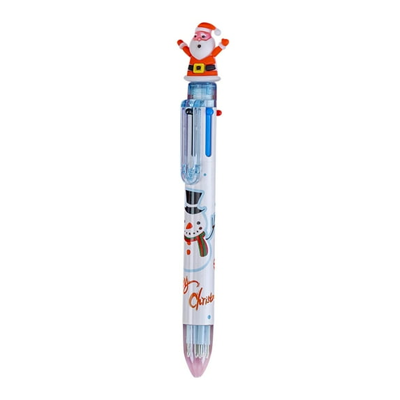 Bolígrafo navideño de 6 colores, marcador multifunción de color tipo pulsador, 2 ml