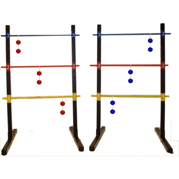 Bolaball Ultimate Wooden Ladder Golf Game Set, Indoor or Outdoor with 6 Sets, Heavy Duty Carrying Case with Shoulder Strap, T-Base. Complete with All Accessories.