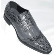 Bolano Gray Gator Exotic Print Shoes for Men Captoe Bandit | Size 9.5M