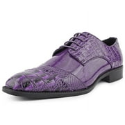 Bolano Purple Gator Exotic Print Shoes for Men Captoe Bandit