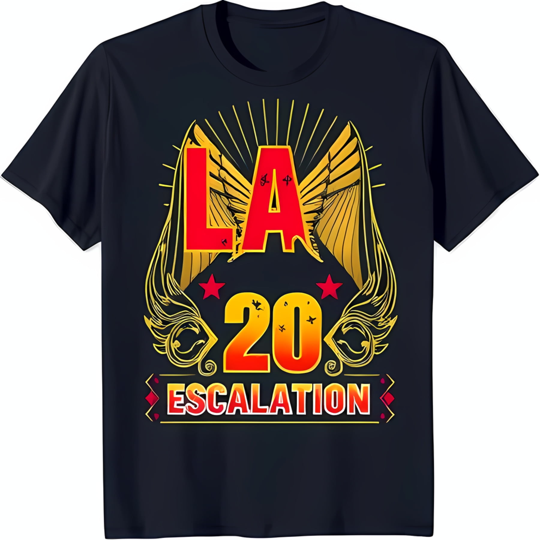 Bold 20 Escalation Graphic TShirt with Golden Wings & Red Stars
