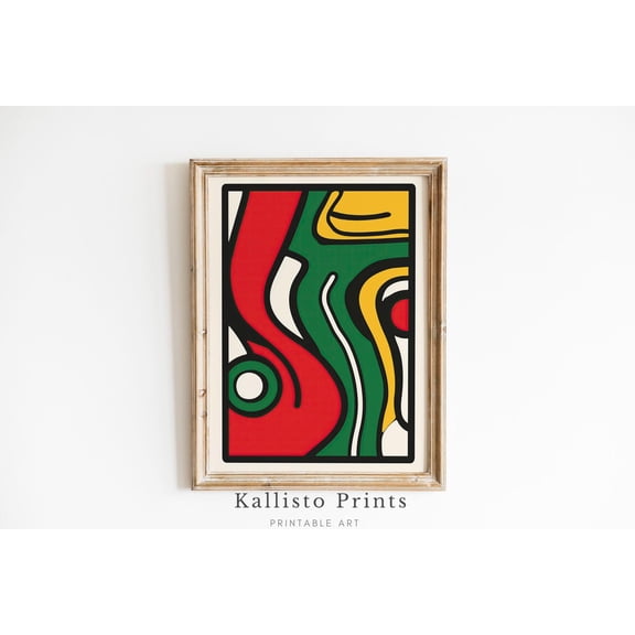 Bold Abstract Geometric Wall Art, Mid-Century Modern Print Poster, Colorful Retro Artwork, Minimalist Graphic Design 976, Size 8x12 UNFFRAMED F03.1.6l2100
