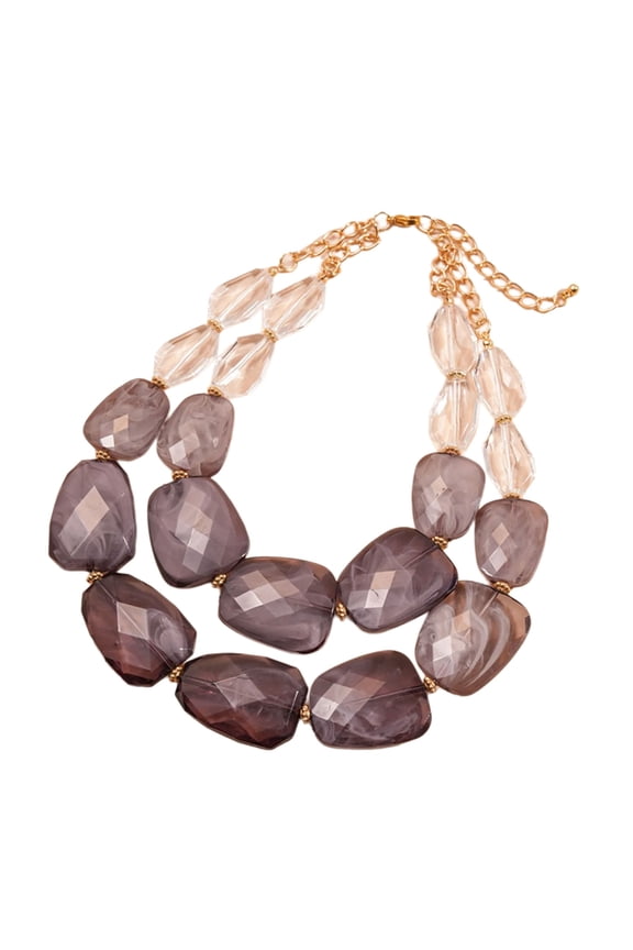 Bold Acrylic Double Layer Clavicle Chain Necklace For Women Bohemian Jewelry