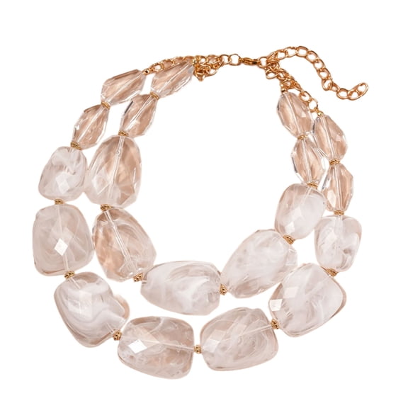 Bold Acrylic Double Layer Clavicle Chain Necklace For Women Bohemian Jewelry