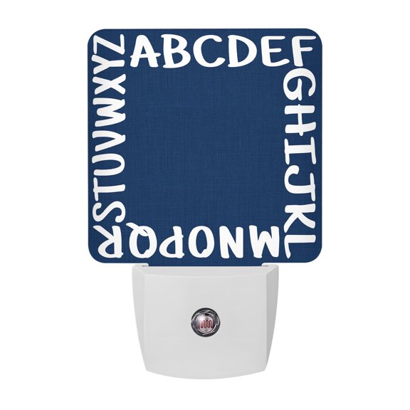 Bold Alphabet Night Lights, Modern Nautical Letters Dark Blue Smart Auto Dusk to Dawn Sensor Nightlights Plug-in Nightlight for Bedroom Bathroom Living Room Kitchen Hallway