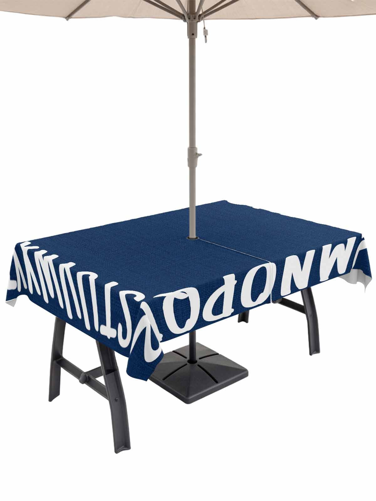 Bold Alphabet Rectangle Outdoor Tablecloth with Umbrella Hole Modern ...