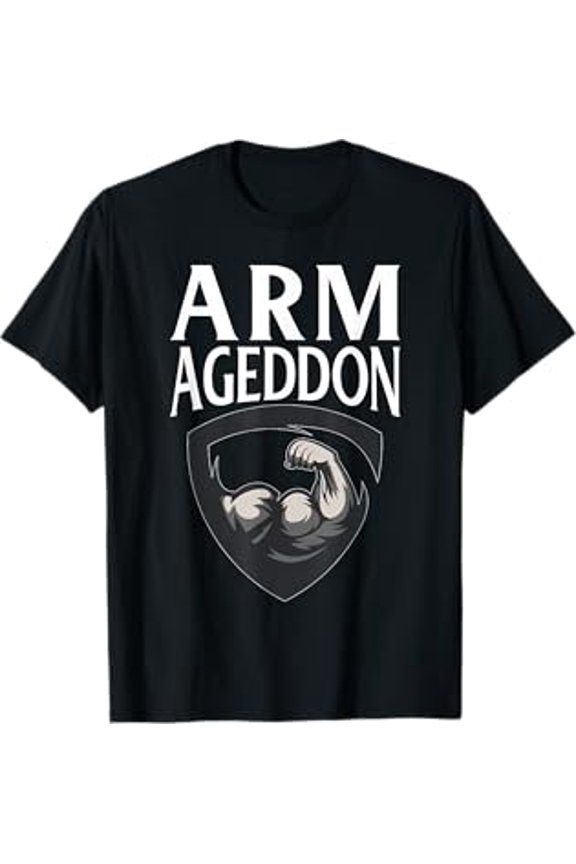 Bold Armageddon Graphic Fitness Weightlifting Deadlift T-Shirt for Gym Enthusiasts