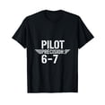 thumbnail image 1 of Bold Aviation-Themed T-Shirt for Pilots with Wing Graphics and Fun 'Pilot Precision: 6-7' Design, 1 of 5