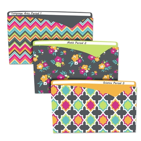 Bold Basics Write-On File Jackets, Assorted, 8 1/2 x 11, 6/PK, 63550