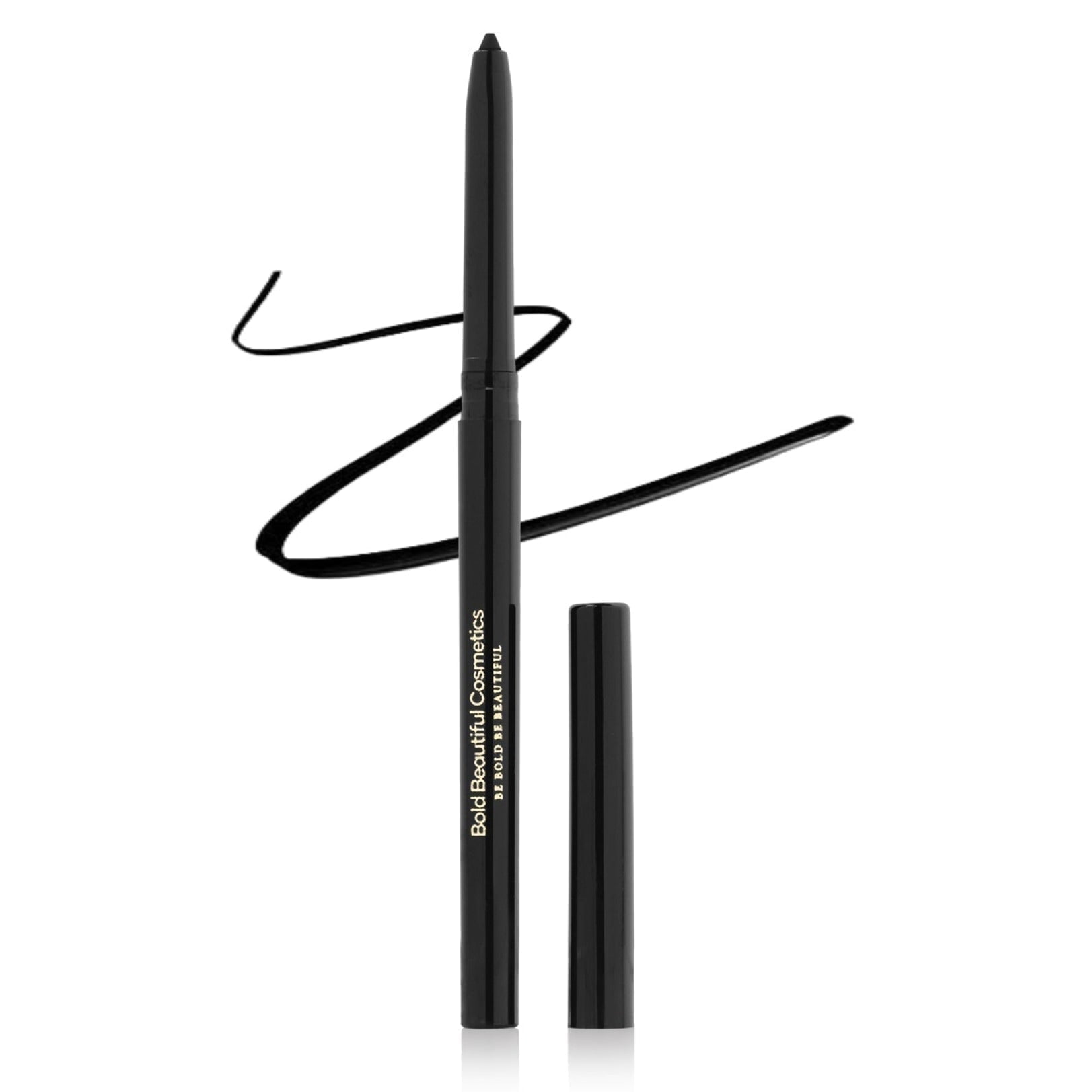 Bold Beautiful Cosmetics Retractable Eyeliner Pencil Hypoallergenic Waterproof - Black